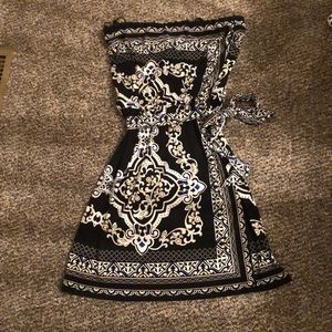 Black house white market strapless sundress